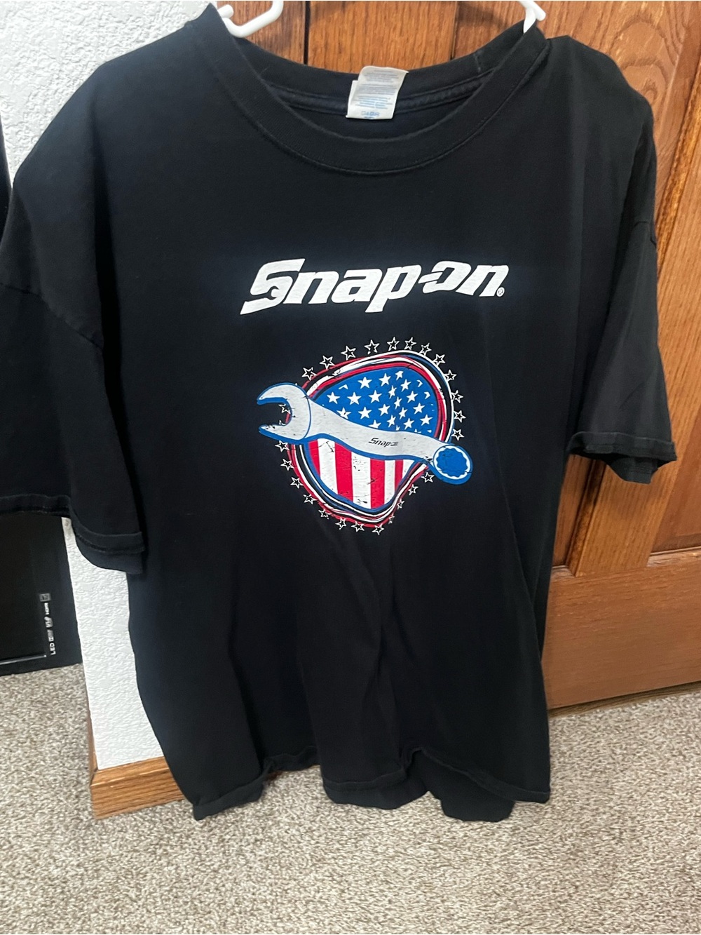 Snap-on Men's Black Short Sleeve Graphic Tee - American Wrench Design